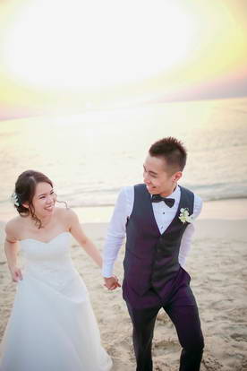 After wedding photo sessions on the beach. Lipe island is one of the most romantic places in Thailand. Get married here is the best choice for a lover birds.